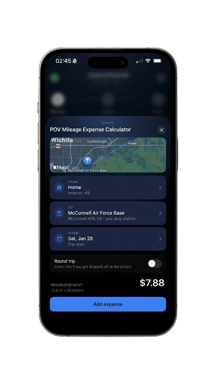 POV mileage expense calculator